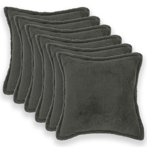 Калъфка за възглавница 6 pcs HOUTEN Тъмносиво 50 x 50 cm Букле