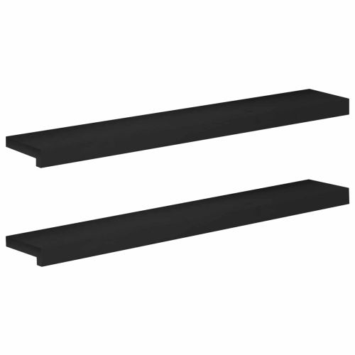 Парапети за прозорци 2 бр. Черно 90 x 20 x 2 cm Солидно бук