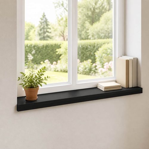Парапети за прозорци 2 бр. Черно 70 x 15 x 2 cm Солидно бук
