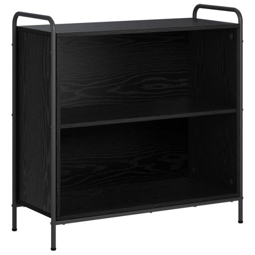Шкаф за книги 80 x 33 x 80 см Инженерна дървесина Черен дъб
