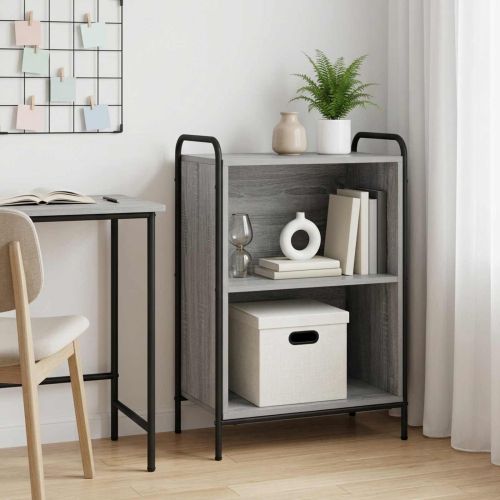 Шкаф за книги 55,5 x 33 x 174 см Инженерна дървесина Сив Сонома