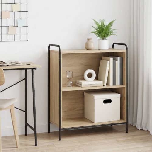 Шкаф за книги 80 x 33 x 80 см Инженерна дървесина Дъб сонома