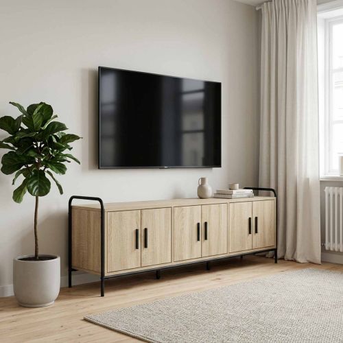 ТВ шкаф 146 x 33 x 50 см Дъб сонома Инженерна дървесина