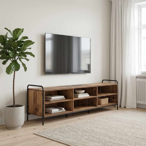 ТВ шкаф 140 x 39,5 x 50 см Старо дърво Инженерна дървесина