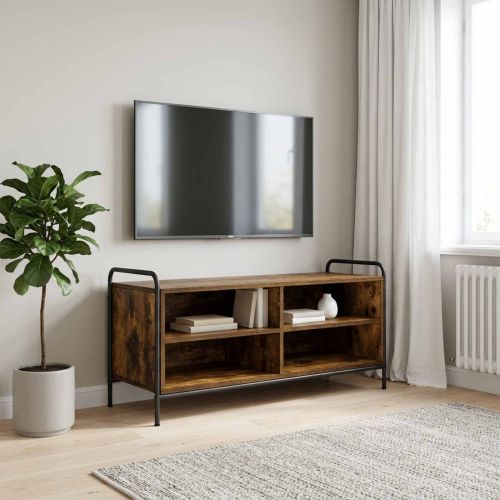 ТВ шкаф 140 x 39,5 x 50 см Опушен дъб Инженерна дървесина