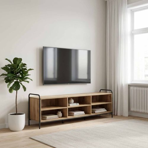 ТВ шкаф 140 x 39,5 x 50 см Дъб артизан Инженерна дървесина