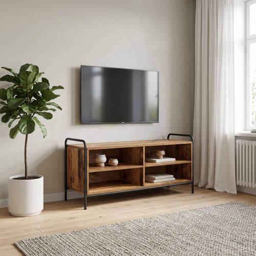 ТВ шкаф 140 x 39,5 x 50 см Старо дърво Инженерна дървесина