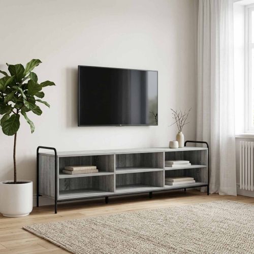 ТВ шкаф 140 x 39,5 x 50 см Сив Сонома Инженерна дървесина