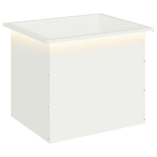 Градинска кашпа с LED осветление Бяло 50 x 60 x 48 см Стомана