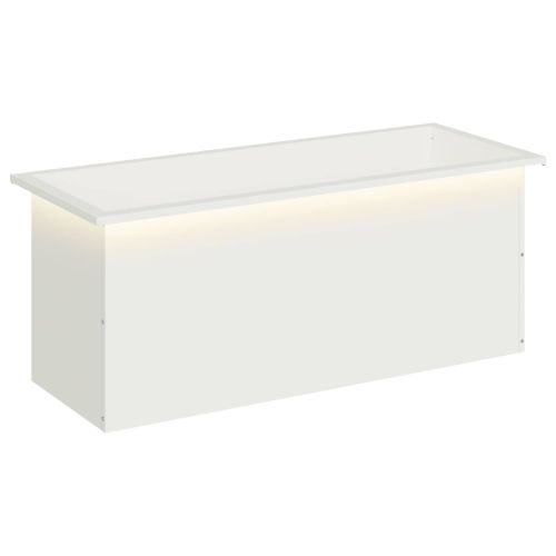 Градинска кашпа с LED осветление Бяло 40 x 100 x 40 см Стомана