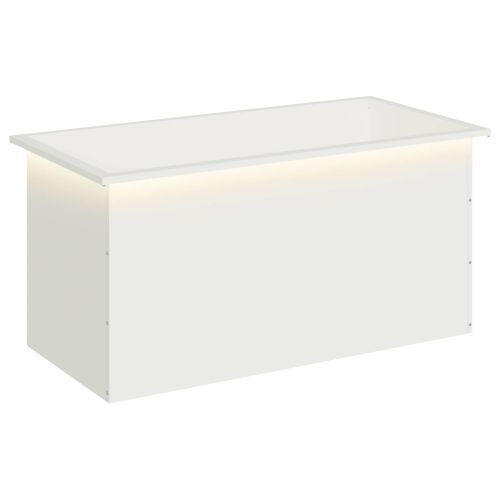 Градинска кашпа с LED осветление Бяло 50 × 100 × 48 см Стомана
