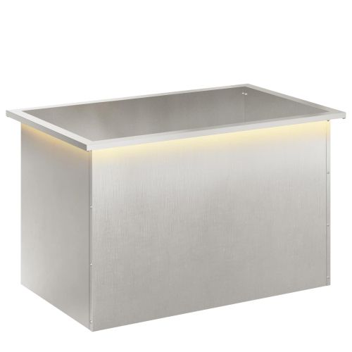 Градинска кашпа с LED осветление Сребристо 50 × 80 × 48 см