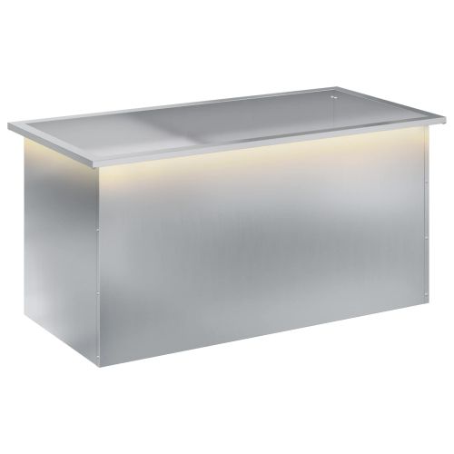 Градинска кашпа с LED осветление Сребристо 50 × 100 × 48 см
