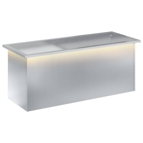 Градинска кашпа с LED осветление Сребристо 40 × 100 × 40 см