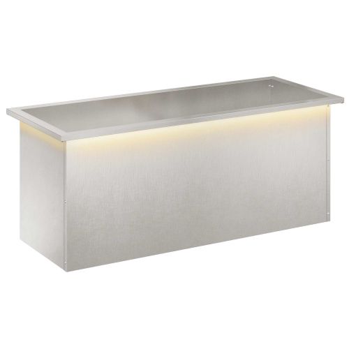Градинска кашпа с LED осветление Сребристо 40 × 100 × 40 см