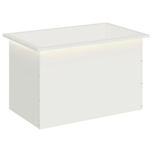 Градинска кашпа с LED осветление Бяло 50 × 80 × 48 см Стомана
