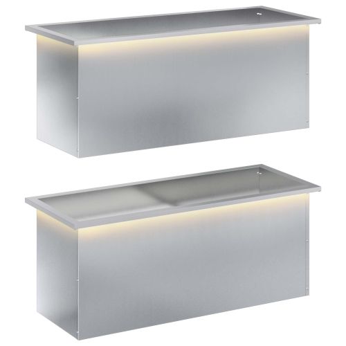 Градинска кашпа с LED осветление 2 бр. Сребристо
