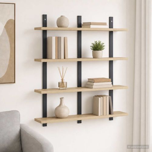 Стенен рафт Дъб сонома 79.5 x 13.5 x 80 cm Инженерна дървесина