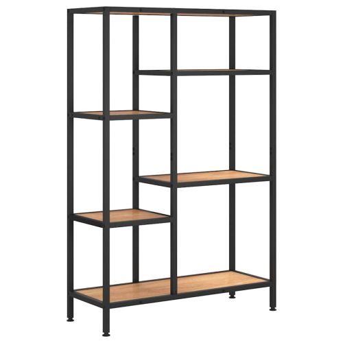 Етажерка за книги 80x30x120 см стомана и инженерно дърво