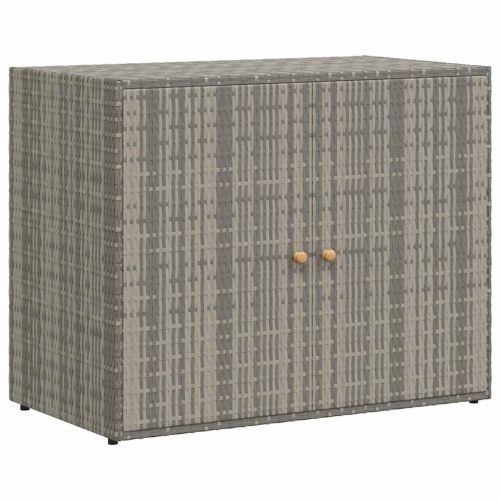 Градински шкаф за съхранение сив 100x55,5x80 см полиратан
