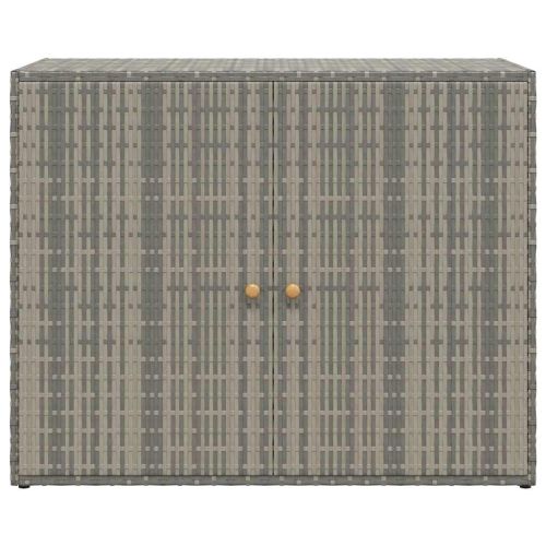 Градински шкаф за съхранение сив 100x55,5x80 см полиратан
