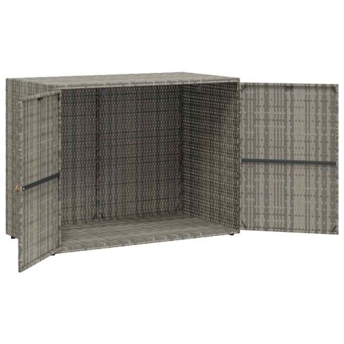 Градински шкаф за съхранение сив 100x55,5x80 см полиратан