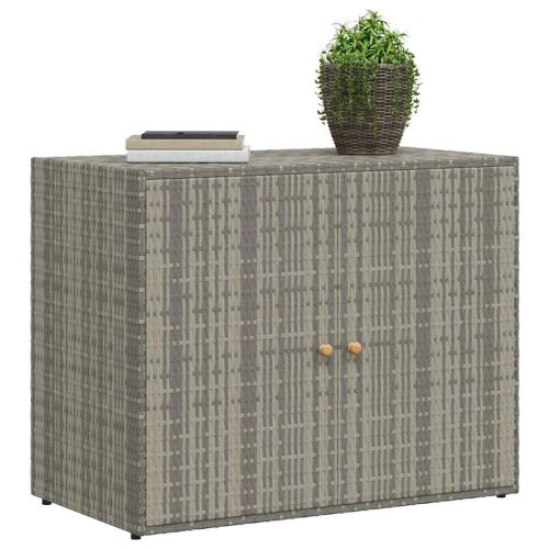 Градински шкаф за съхранение сив 100x55,5x80 см полиратан
