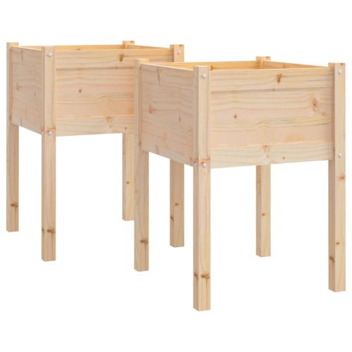 Градински сандъци, 2 бр, 50x50x70 см, борово дърво масив