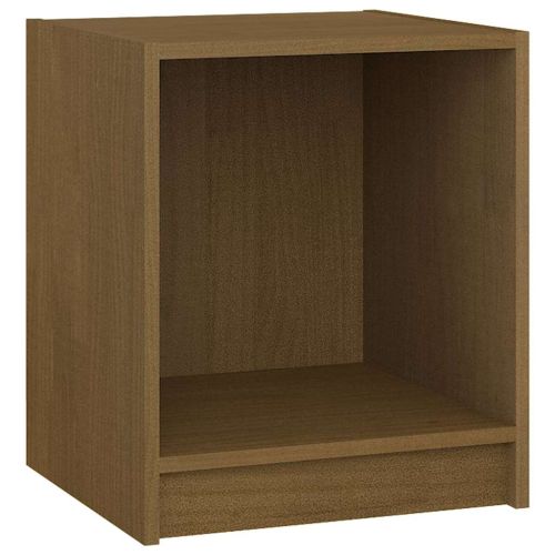 Нощни шкафчета 2 бр меденокафяви 35,5x33,5x41,5 см бор масив