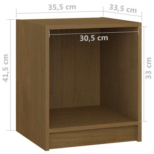 Нощни шкафчета 2 бр меденокафяви 35,5x33,5x41,5 см бор масив