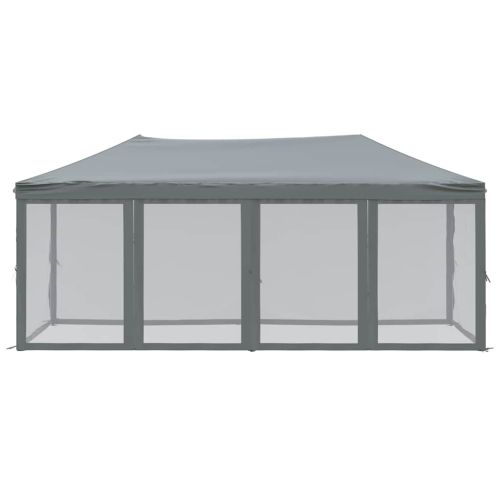 Сгъваема парти палатка със странични стени, антрацит, 3x6 м