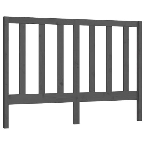 Горна табла за легло, сива, 126x4x100 см, бор масив