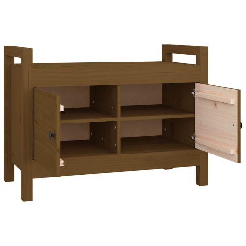 Пейка за антре меденокафява 80x40x60 см борово дърво масив