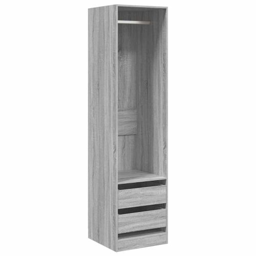 Гардероб с чекмеджета сив сонома 50x50x200 см инженерно дърво