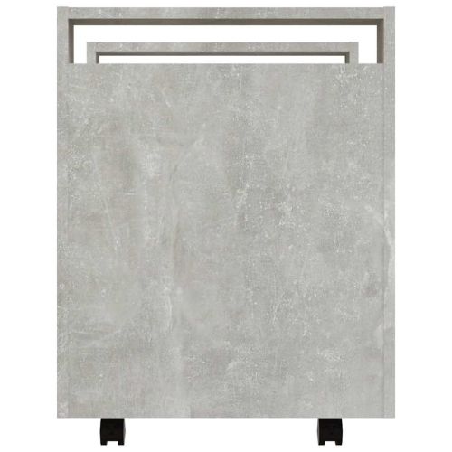 Бюро на колелца, бетонно сиво, 60x45x60 см, инженерно дърво