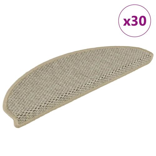 Самозалепващи стелки за стълби сизал 30 бр 65x21x4 см