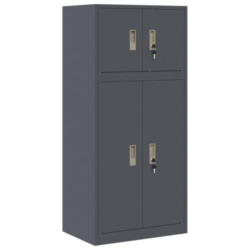Шкаф за съхранение 2 бр. Антрацит 60 x 40 x 130 см Стомана