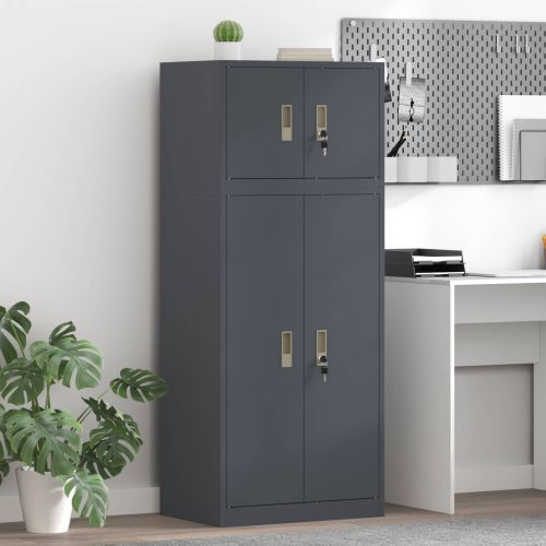 Шкаф за съхранение 2 бр. Антрацит 60 x 40 x 145 см Стомана