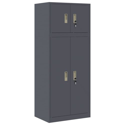 Шкаф за съхранение 2 бр. Антрацит 60 x 40 x 145 см Стомана