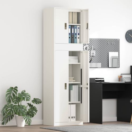 Шкаф за съхранение 2 бр. 60 x 40 x 210 см Стомана С ключалка