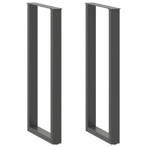 Крака за бар маса, U-образни, 2 бр., антрацит, 40x(110-111) см, стомана