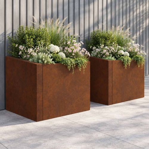 Задържащи стени 50 x 50 x 30 см Кортенова стомана Ръждясало