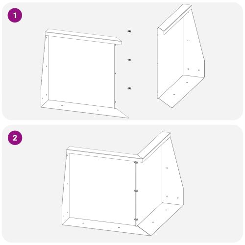 Задържащи стени 50 x 50 x 30 см Стомана Антрацит