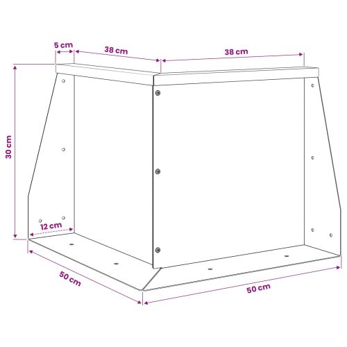 Задържащи стени 50 x 50 x 30 см Стомана Антрацит