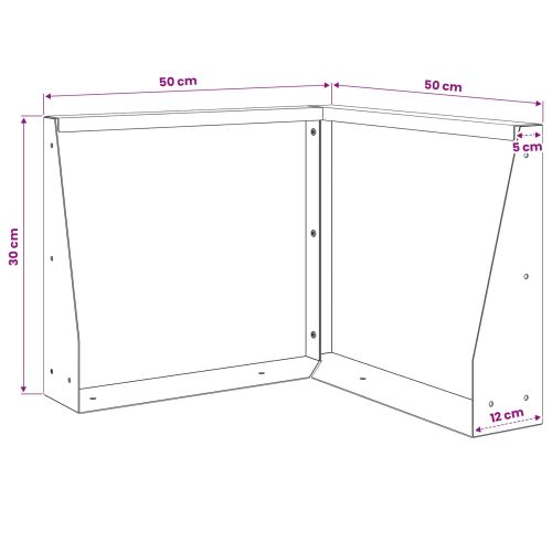 Задържащи стени 2 бр. 50 x 50 x 30 см Стомана Антрацит