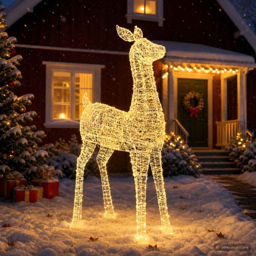 Коледен светещ елен с LED LOVIISA 900 LED светодиода Топло бяло