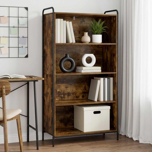 Шкаф за книги 55,5 x 33 x 174 см Инженерна дървесина Опушен дъб