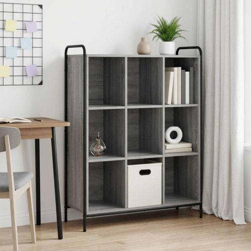 Шкаф за книги 57 x 33 x 111 см Инженерна дървесина Сив Сонома