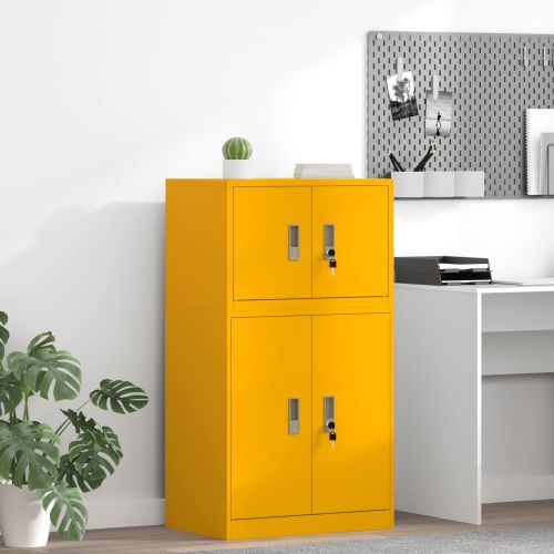 Шкаф за съхранение Горчично жълто 60 x 40 x 40 см Стомана
