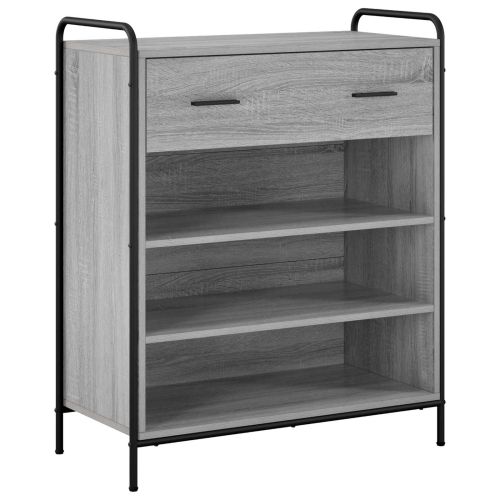 Шкаф за обувки 76 x 36,5 x 93 см Инженерна дървесина Сив Сонома